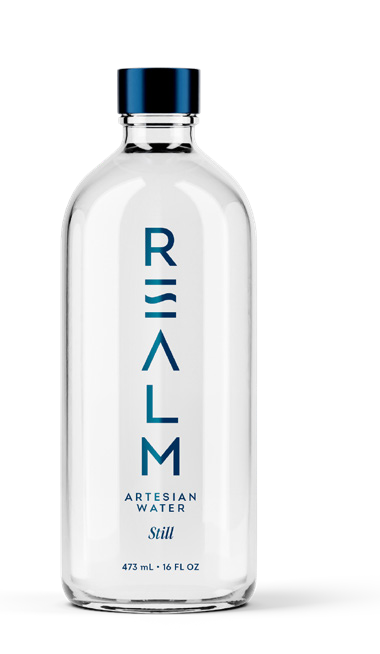 REALM 473 mL glass bottle